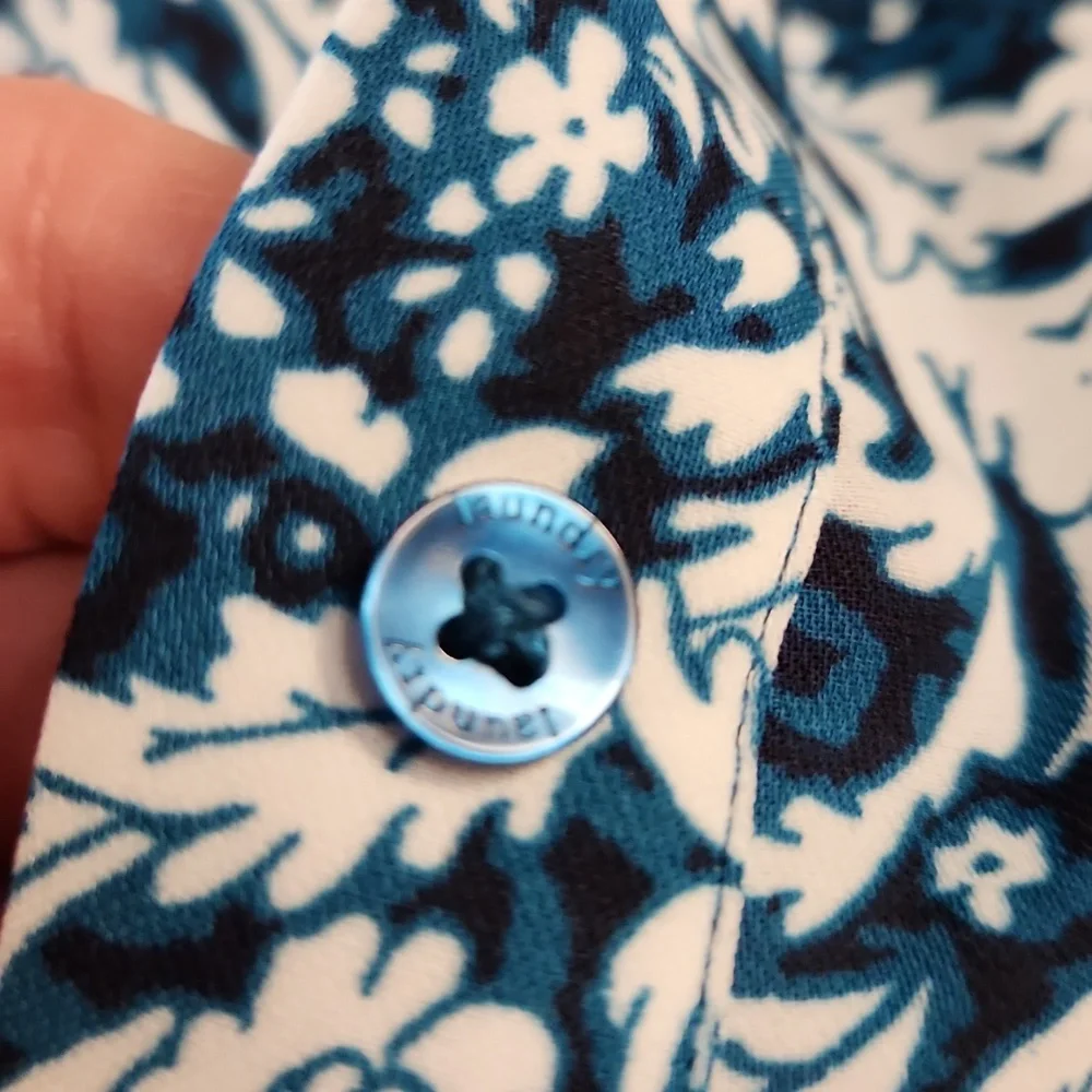 Laundry by Shelli Segal Teal Blouse Med - Picture 3 of 3